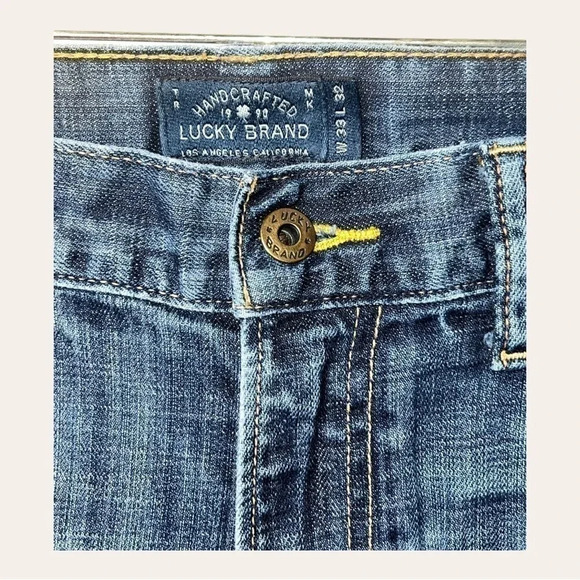 0689. LUCKY BRAND DISTRESSED DENIM JEANS MEDIUM WASH SIZE 32 - Picture 4 of 9